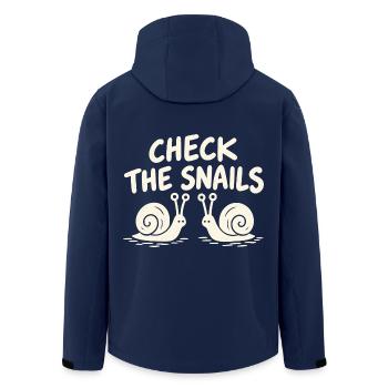 Check the Snails. Mein Hirn ist durch. - Recycelte Männer Softshell-Jacke von Stanley/Stella - Navy - Hinten - AI Model Male 185 light (185cm)