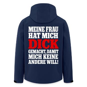 Bauch Wächst Weil Ehefrau Lecker Backt - Recycelte Männer Softshell-Jacke von Stanley/Stella - Navy - Hinten - AI Model Male 185 light (185cm)