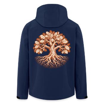 Tiefe Wurzeln – Baum - Recycelte Männer Softshell-Jacke von Stanley/Stella - Navy - Hinten - AI Model Male 185 light (185cm)