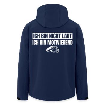 Fußballtrainer Nicht Laut Sondern Motivierend - Recycelte Männer Softshell-Jacke von Stanley/Stella - Navy - Hinten - AI Model Male 185 light (185cm)