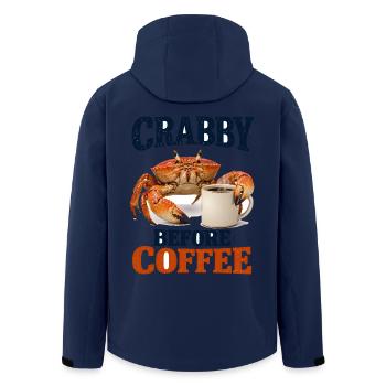 Crabby Before Coffee Krabbe Und Kaffee Spruch - Recycelte Männer Softshell-Jacke von Stanley/Stella - Navy - Hinten - AI Model Male 185 light (185cm)