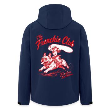  The Frenchie Club Fearless By Nature Französische - Recycelte Männer Softshell-Jacke von Stanley/Stella - Navy - Hinten - AI Model Male 185 light (185cm)