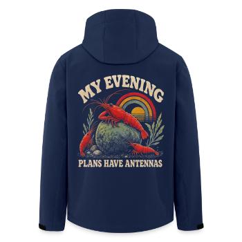 Garnelen Aquarium Retro Regenbogen - Recycelte Männer Softshell-Jacke von Stanley/Stella - Navy - Hinten - AI Model Male 185 light (185cm)