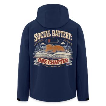Capybara Lesen Bücherwurm Retro - Recycelte Männer Softshell-Jacke von Stanley/Stella - Navy - Hinten - AI Model Male 185 light (185cm)