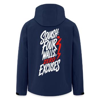 Squash – Four Walls Zero Excuses - Recycelte Männer Softshell-Jacke von Stanley/Stella - Navy - Hinten - AI Model Male 185 light (185cm)