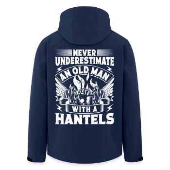 Powerlifting Bodybuilder Underestimate Old Man Gym - Recycelte Männer Softshell-Jacke von Stanley/Stella - Navy - Hinten - AI Model Male 185 light (185cm)