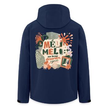 Mish-mash – Eine schöne Unordnung - Recycelte Männer Softshell-Jacke von Stanley/Stella - Navy - Hinten - AI Model Male 185 light (185cm)