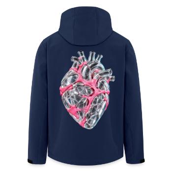 Zerbrochenes Glasherz mit rosa Kaugummi repariert - Recycelte Männer Softshell-Jacke von Stanley/Stella - Navy - Hinten - AI Model Male 185 light (185cm)