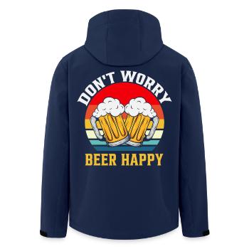 Keine Sorge Bierglück - Recycelte Männer Softshell-Jacke von Stanley/Stella - Navy - Hinten - AI Model Male 185 light (185cm)