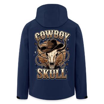 Cowboy Skull – Vintage Western mit Cowboyhut - Recycelte Männer Softshell-Jacke von Stanley/Stella - Navy - Hinten - AI Model Male 185 light (185cm)