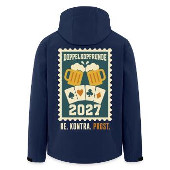 Doppelkopfrunde 2027 Re Kontra Prost – Doko - Recycelte Männer Softshell-Jacke von Stanley/Stella - Navy - Hinten - AI Model Male 185 light (185cm)