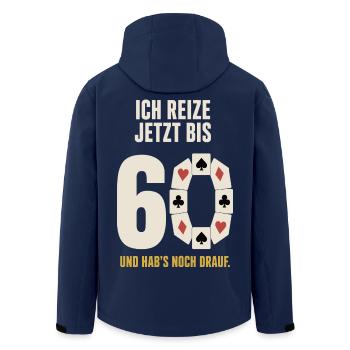 Skat 60. Geburtstag – Ich reize jetzt bis 60 - Recycelte Männer Softshell-Jacke von Stanley/Stella - Navy - Hinten - AI Model Male 185 light (185cm)