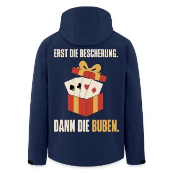 Erst die Bescherung dann die Buben – Skat - Recycelte Männer Softshell-Jacke von Stanley/Stella - Navy - Hinten - AI Model Male 185 light (185cm)