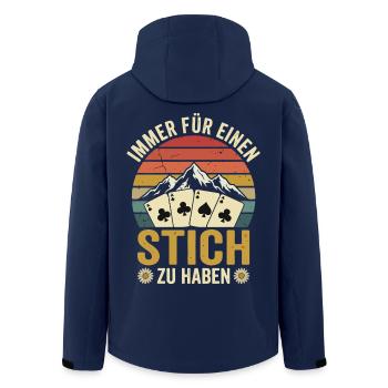 Immer Fuer einen Stich zu haben Schafkopf Card  - Recycelte Männer Softshell-Jacke von Stanley/Stella - Navy - Hinten - AI Model Male 185 light (185cm)