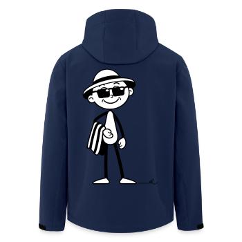 Strichel im Urlaubsmodus: Strand & Sonne warten! - Recycelte Männer Softshell-Jacke von Stanley/Stella - Navy - Hinten - AI Model Male 185 light (185cm)