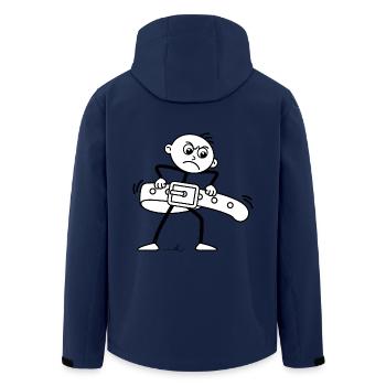 Strichel zieht Gürtel enger: Minimalistischer Witz - Recycelte Männer Softshell-Jacke von Stanley/Stella - Navy - Hinten - AI Model Male 185 light (185cm)