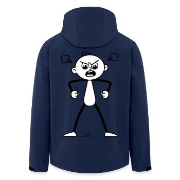 Wütender, erboster Strichel : Totaler Fehlalarm! - Recycelte Männer Softshell-Jacke von Stanley/Stella - Navy - Hinten - AI Model Male 185 light (185cm)