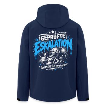 Geprüfte Eskalation – Qualität, die man hört - Recycelte Männer Softshell-Jacke von Stanley/Stella - Navy - Hinten - AI Model Male 185 light (185cm)