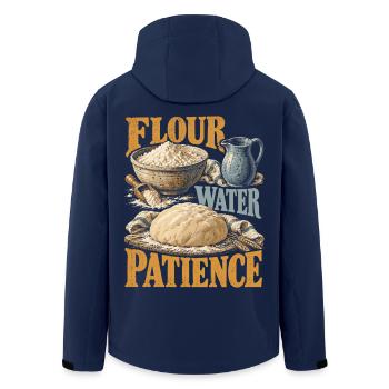 Sauerteig Bäcker Brot Backen Flour Water Patience - Recycelte Männer Softshell-Jacke von Stanley/Stella - Navy - Hinten - AI Model Male 185 light (185cm)
