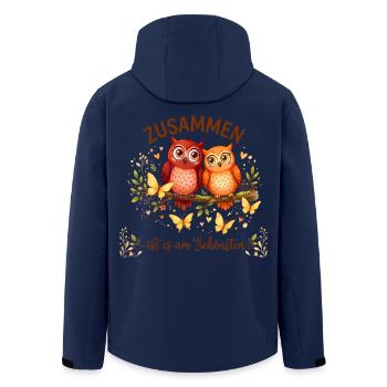 Zusammen ist es am Schönsten Eulen Shirt - Recycelte Männer Softshell-Jacke von Stanley/Stella - Navy - Hinten - AI Model Male 185 light (185cm)