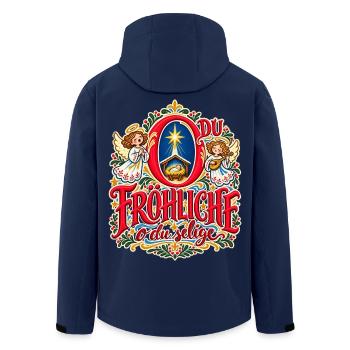 O du fröhliche Weihnachtspullover Engel Krippe - Recycelte Männer Softshell-Jacke von Stanley/Stella - Navy - Hinten - AI Model Male 185 light (185cm)