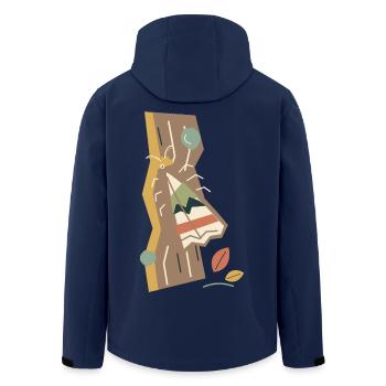 Tarnte Motte auf Baumrinde - Recycelte Männer Softshell-Jacke von Stanley/Stella - Navy - Hinten - AI Model Male 185 light (185cm)