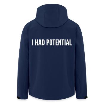 I Had Potential Lustiger Spruch Sarkasmus Shirt - Recycelte Männer Softshell-Jacke von Stanley/Stella - Navy - Hinten - AI Model Male 185 light (185cm)