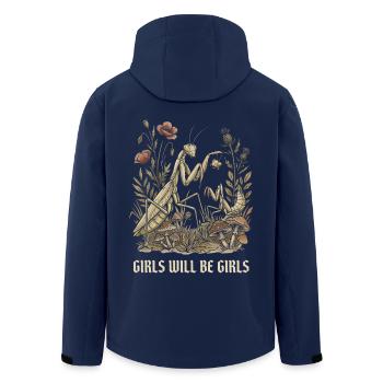 Girls Will Be Girls Gottesanbeterin Betende Mantis - Recycelte Männer Softshell-Jacke von Stanley/Stella - Navy - Hinten - AI Model Male 185 light (185cm)