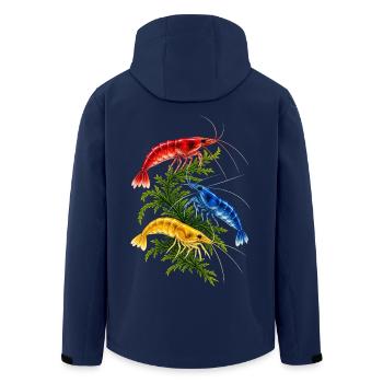Garnelengarten – bunte Unterwasserwelt - Recycelte Männer Softshell-Jacke von Stanley/Stella - Navy - Hinten - AI Model Male 185 light (185cm)