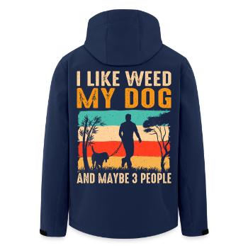 I Like Weed, My Dog and 3 People - Recycelte Männer Softshell-Jacke von Stanley/Stella - Navy - Hinten - AI Model Male 185 light (185cm)