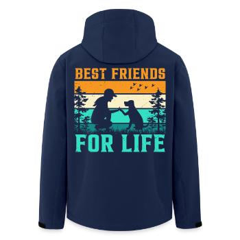 Beste Freunde Fürs Leben Hund - Recycelte Männer Softshell-Jacke von Stanley/Stella - Navy - Hinten - AI Model Male 185 light (185cm)