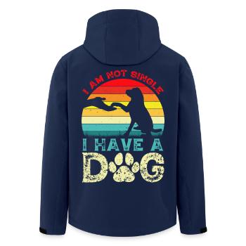 Ich hab einen Hund – kein Single - Recycelte Männer Softshell-Jacke von Stanley/Stella - Navy - Hinten - AI Model Male 185 light (185cm)