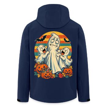 Halloween-Geist Still-Mama im Cluster-Chaos - Recycelte Männer Softshell-Jacke von Stanley/Stella - Navy - Hinten - AI Model Male 185 light (185cm)