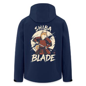 Shiba Samurai mit Klinge - Recycelte Männer Softshell-Jacke von Stanley/Stella - Navy - Hinten - AI Model Male 185 light (185cm)
