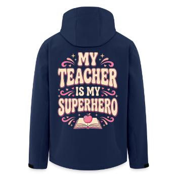 Meine Lehrerin ist meine Superheldin - Recycelte Männer Softshell-Jacke von Stanley/Stella - Navy - Hinten - AI Model Male 185 light (185cm)