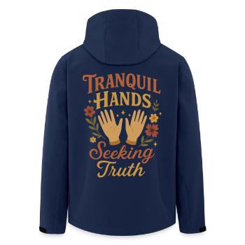 Forensic Nurse Practitioner Tranquil Hands Coroner - Recycelte Männer Softshell-Jacke von Stanley/Stella - Navy - Hinten - AI Model Male 185 light (185cm)