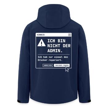 Ich bin nicht der Admin - Drucker repariert Lustig - Recycelte Männer Softshell-Jacke von Stanley/Stella - Navy - Hinten - AI Model Male 185 light (185cm)