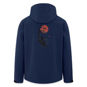 Roter Mond, Bonsai und Samurai - Recycelte Männer Softshell-Jacke von Stanley/Stella - Navy - Hinten - AI Model Male 185 light (185cm)