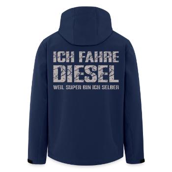 Diesel Fahrer mit Humor und Selbstbewusstsein - Recycelte Männer Softshell-Jacke von Stanley/Stella - Navy - Hinten - AI Model Male 185 light (185cm)