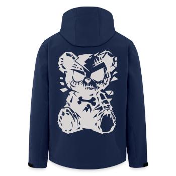 Grimmiger Zombie Bär im düsteren Cartoon Stil - Recycelte Männer Softshell-Jacke von Stanley/Stella - Navy - Hinten - AI Model Male 185 light (185cm)