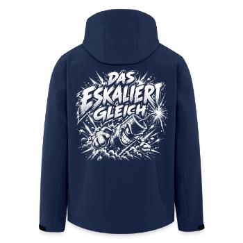 Das eskaliert gleich Feuerwerk - Recycelte Männer Softshell-Jacke von Stanley/Stella - Navy - Hinten - AI Model Male 185 light (185cm)