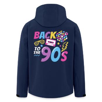 90er Jahre Party Kostüm Retro 90s Mottoparty - Recycelte Männer Softshell-Jacke von Stanley/Stella - Navy - Hinten - AI Model Male 185 light (185cm)
