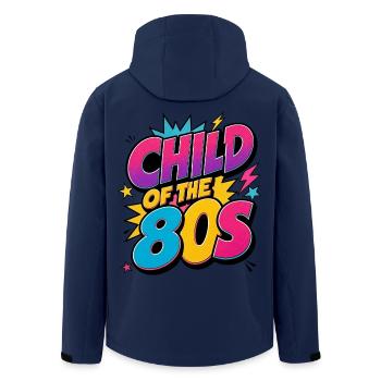 Kind der 80er – Child of the 80s Retro Neon - Recycelte Männer Softshell-Jacke von Stanley/Stella - Navy - Hinten - AI Model Male 185 light (185cm)
