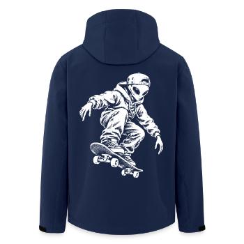 Alien Skater im Streetstyle - Ufo Skateboard - Recycelte Männer Softshell-Jacke von Stanley/Stella - Navy - Hinten - AI Model Male 185 light (185cm)