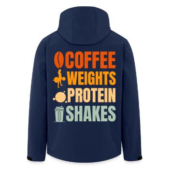 Kaffeegewichte Proteinshakes - Recycelte Männer Softshell-Jacke von Stanley/Stella - Navy - Hinten - AI Model Male 185 light (185cm)