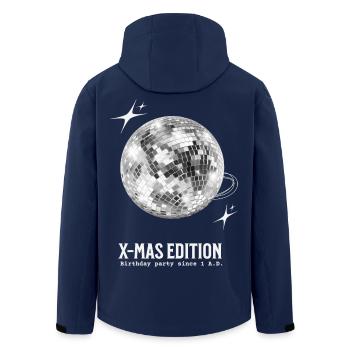 Discokugel Weihnachtsfeier Disco Party Xmas Jesus - Recycelte Männer Softshell-Jacke von Stanley/Stella - Navy - Hinten - AI Model Male 185 light (185cm)