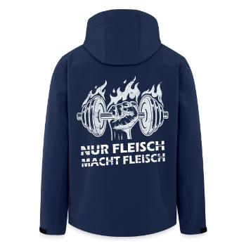 Nur Fleisch macht Fleisch Bodybuilding Gym Fitness - Recycelte Männer Softshell-Jacke von Stanley/Stella - Navy - Hinten - AI Model Male 185 light (185cm)