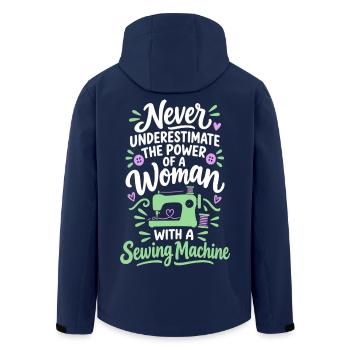 Unterschätze niemals eine Frau mit einer Nähmaschine - Recycelte Männer Softshell-Jacke von Stanley/Stella - Navy - Hinten - AI Model Male 185 light (185cm)