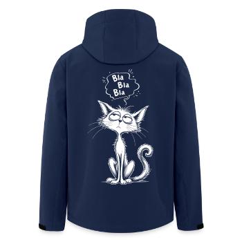 Bla Bla Katze Schnurrende Sprechblase - Recycelte Männer Softshell-Jacke von Stanley/Stella - Navy - Hinten - AI Model Male 185 light (185cm)