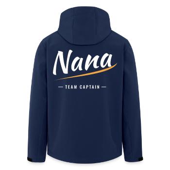 Nana Varsity Script Team Kapitän - Recycelte Männer Softshell-Jacke von Stanley/Stella - Navy - Hinten - AI Model Male 185 light (185cm)